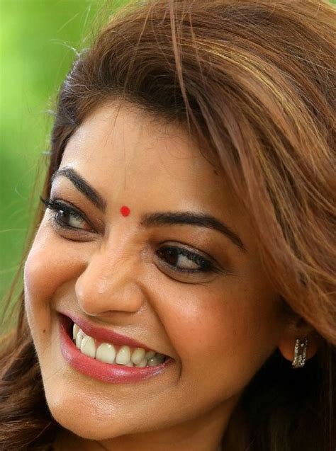 gorgeous indian girl kajal aggarwal smiling face closeup gallery