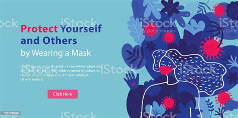 Protect Yourself And Others By Wearing Face Mask Web Banner Template