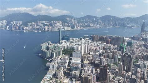 Aerial View Of The Skyline Of Hong Kong Victoria Harbour Hung Hom