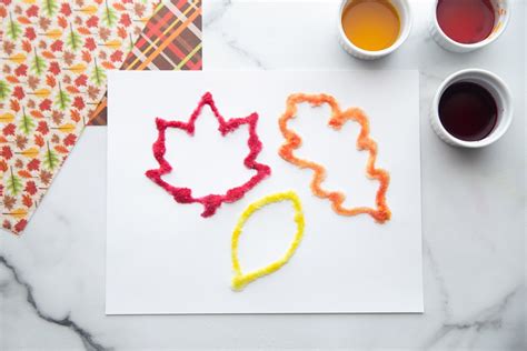 Leaf Salt Painting With Free Template The Best Ideas For Kids