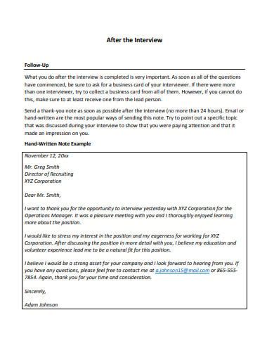 4 Follow Up Email After Interview Templates In Pdf Doc