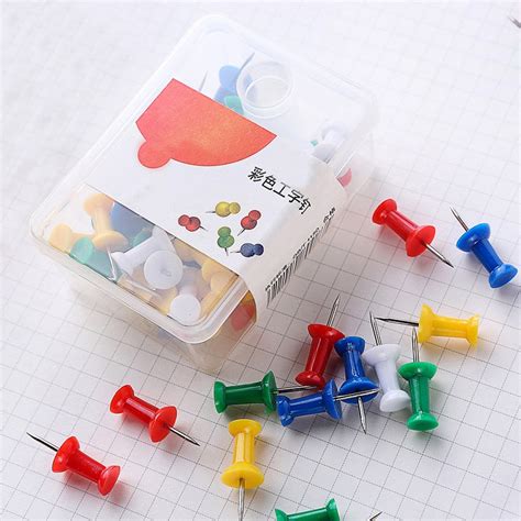 Push Pins With Assorted Colorsplastic Pushpin Head Office Supplies