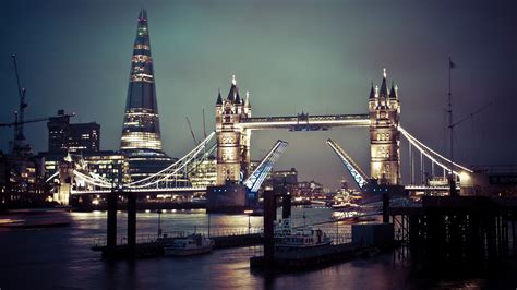 Lighted Bridge City Lights London Tower Bridge Hd Wallpaper
