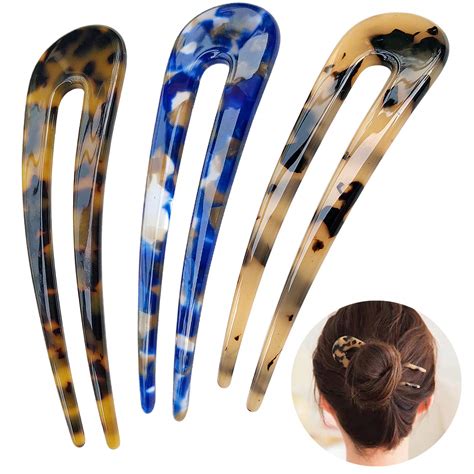 Buy French Hair Forks Tortoise Shell U Shape Updo Hair Pins Clips For