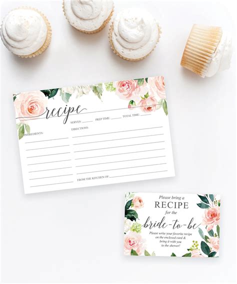 Invitations And Paper Templates Greenery And Gold Bridal Shower Recipe