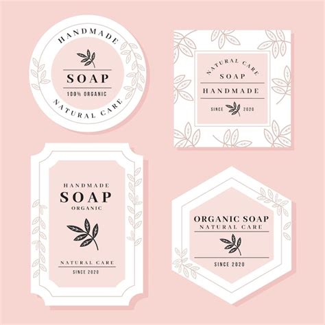 Premium Vector Handmade Soap Label Collection