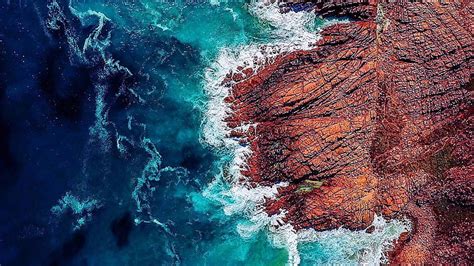 Hd Wallpaper Ocean Waves Landscape Nature Beach Sea Sand Aerial