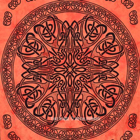 Orange Celtic Knot Tapestry, Tie Dye Tapestry Wall Hanging Bedspread ...