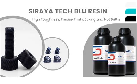 Siraya Tech Blu 3d Printer Resin 1000g Obsidian Black Strong And
