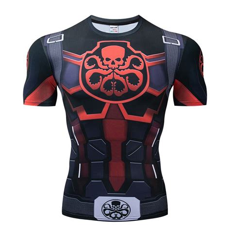 Marvel Villain Hydra Uniform Compression Fitted T Shirt T Shirts