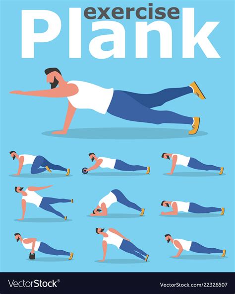 Fitness Man Doing Planking Exercise Royalty Free Vector