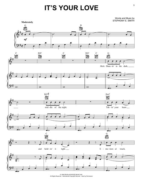 Tim Mcgraw With Faith Hill Its Your Love Sheet Music Notes