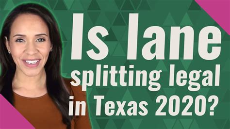 Is Lane Splitting Legal In Texas 2020 Youtube