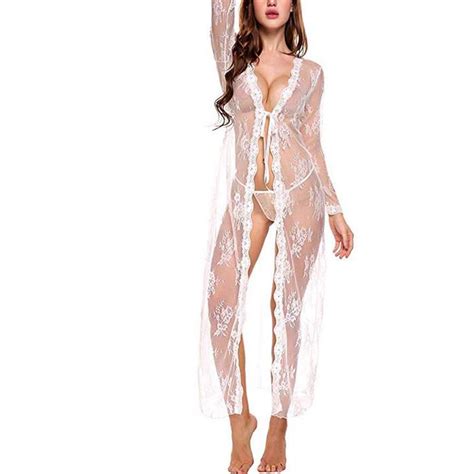 Buy Lingerie For Women SeXy Long Lace Dress Sheer Gown See Through