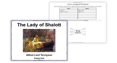 The Lady Of Shalott Lesson 1 History Or Legend Worksheet English