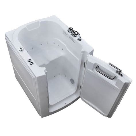 universal tubs nova heated 3 2 ft walk in air jetted tub in white with chrome trim h3238rwach