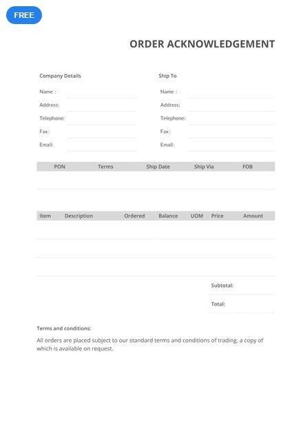 order confirmation template word hq printable documents