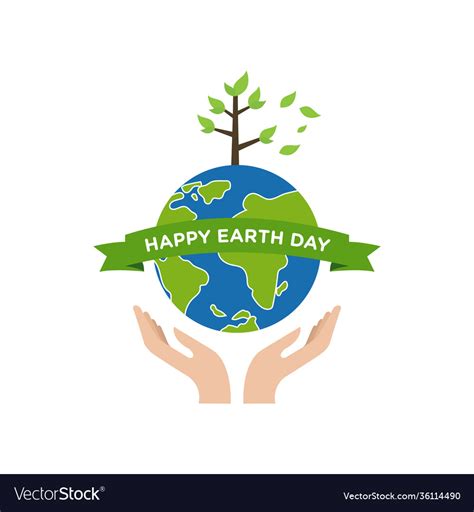 Happy Earth Day Design Save Tree Save Earth Icon Vector Image