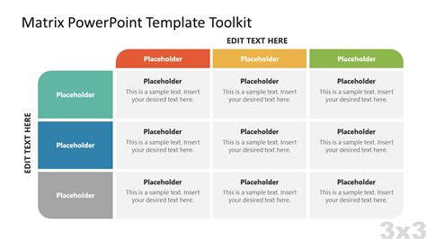 3x3 Matrix Template Slide For Powerpoint Slidemodel