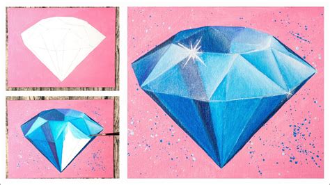 How To Draw A Diamond Step By Step Acrylic Painting Homemade