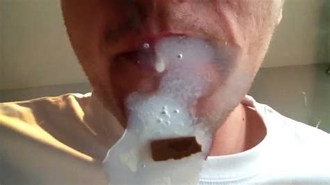 Cum On Glass Table Lick Up And Slurp Up With A Straw Mouth Cumplay
