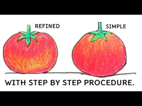 Observe how to draw a tomato at a basic level. TOMATO -HOW TO DRAW FOR GRADE 1,2 & 3 KIDS -SIMPLE TO DRAW ...