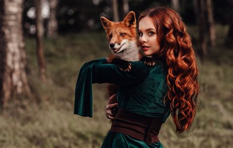 Wallpaper Look Girl Mood Fox Red Friends Redhead Long Hair Curls Natalia Andreeva By