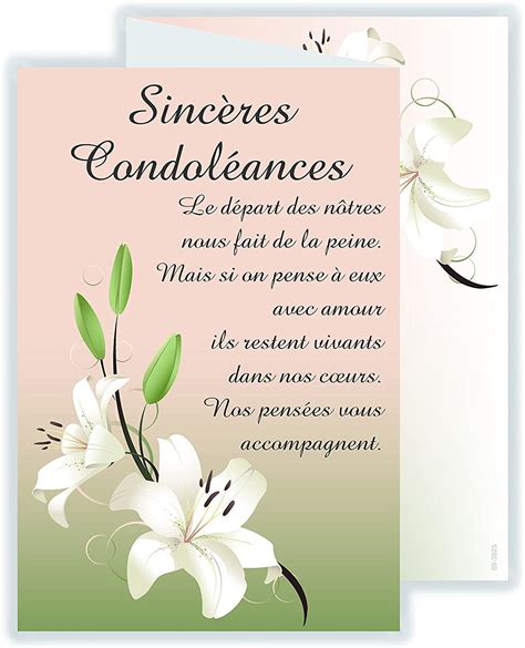 afie 693925 Carte 3 Volets Sincères Condoléances avec enveloppe