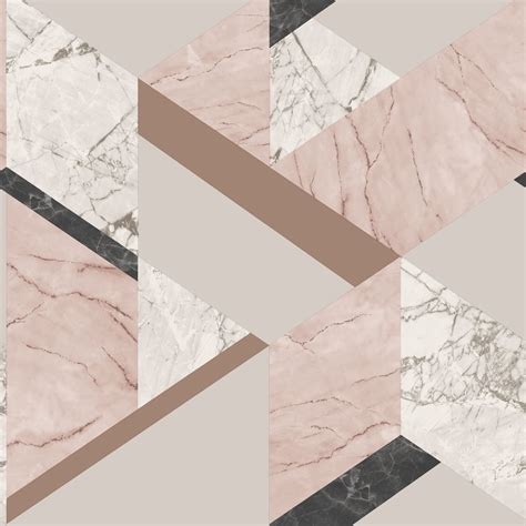 Fine Decor Marblesque Marble Pink Metallic Geometric Wallpaper Fd42303