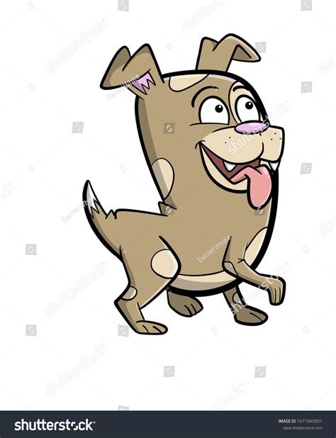 A Quirky Stubby Looking Dog Looking Up Happily Royalty Free Stock
