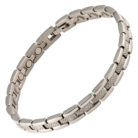 Magnetic Therapy Bracelet Stainless Steel Silver Marigot