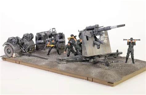 Fov German Wwii 88mm Anti Aircraft Gun With Soldier And Scene 132