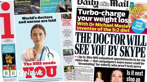 Newspaper Headlines Nhs Video Appointments And Staffing Shortage