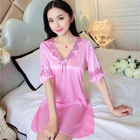 2021 New Chinese Red Nightgown Women Sexy Short Nightdress Summer Silky Sleepwear Solid Color