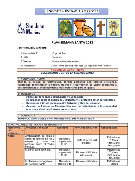 Plan Semana Santa 2023 Pdf