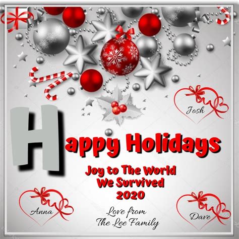 That's why we've assembled a list of 50 sample holiday card messages that you can use in this year's holiday cards. Happy Holidays Christmas Card Template | PosterMyWall
