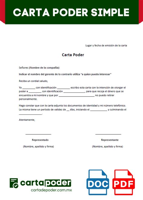 Formato De Carta Poder Simple Pdf Peter Vargas Ejemplo De Carta The