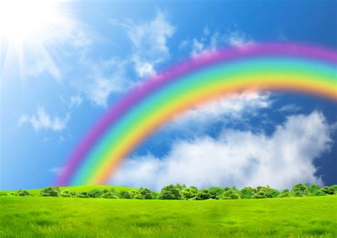 Rainbow In The Blue Sky Stock Images Page Everypixel