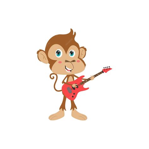 Premium Vector Monkey Playing Guitar