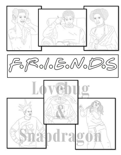 Friends Digital Coloring Book // Instant Print Digital File