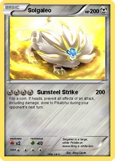 Solgaleo has been featured on 7 different cards since it debuted in the sun & moon expansion of the pokémon trading card game. Pokémon Solgaleo 75 75 - Sunsteel Strike - My Pokemon Card