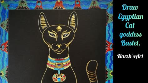 How To Draw Ancient Egyptian Cat Goddess Bastet Youtube