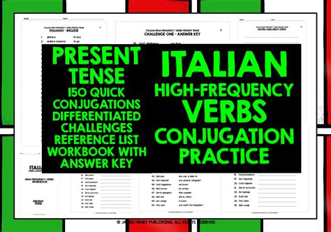ITALIAN PRESENT TENSE CONJUGATION DRILLS Teaching Resources