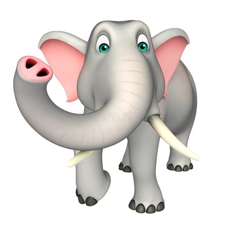 Personaje De Dibujos Animados Lindo Del Elefante Con El Cojín Del