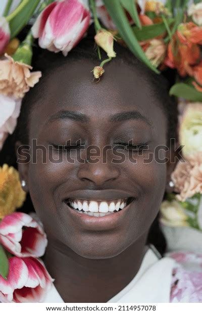 African Woman Face Surrounded By Flowers Stock Photo Shutterstock