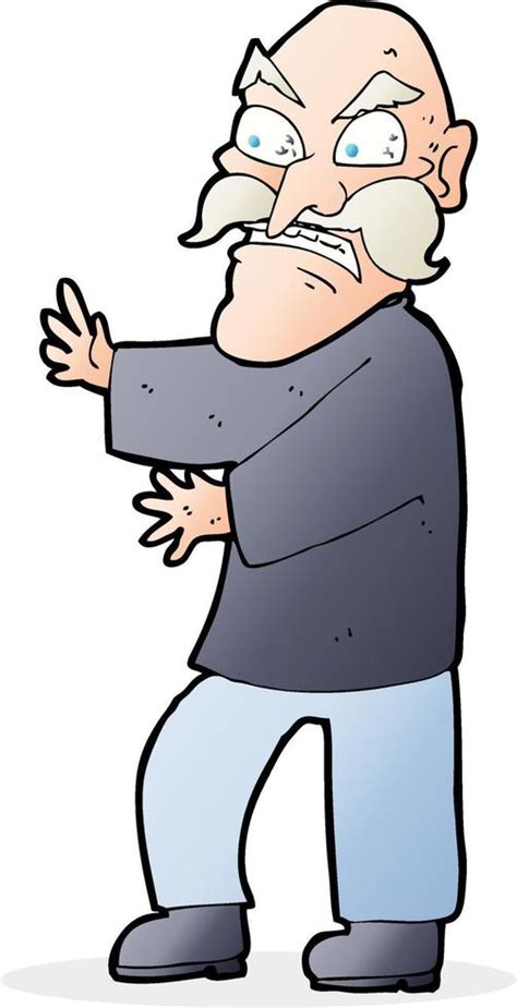 Cartoon Angry Old Man 12278860 Vector Art At Vecteezy