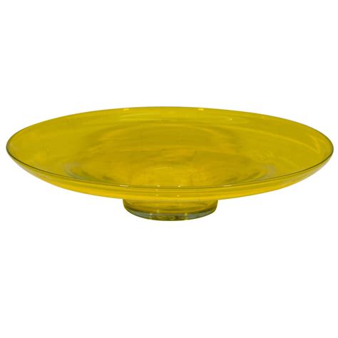 Midcentury Large Yellow Blenko Bowl At 1stdibs Blenko Glass Bowl Yellow Glass Bowls Large