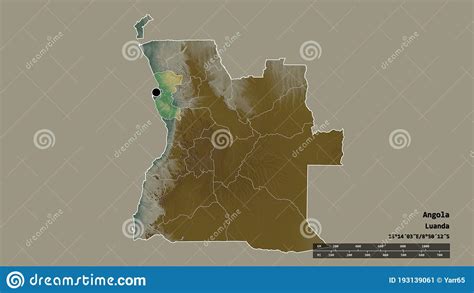 Location Of Bengo Province Of Angola Relief Stock Illustration