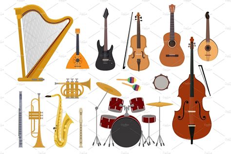 Musical Instruments Vector Music Graphic Objects Creative Market