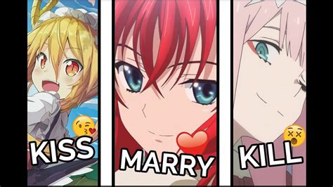 Anime Waifu Kiss Marry Kill 2 Year Anniversary Special Youtube